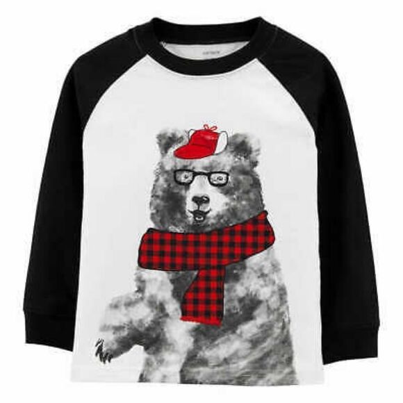 Carter's Kids' 3-piece Set, Bear & Buffalo Plaid - Picture 2 of 4